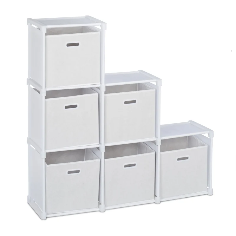 Étagère modulable 6 compartiments pratique séparateur de pièces 90 x 30 x 90 cm en MDF blanc 13_0011483