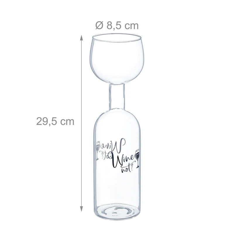Bouteille avec verre intégré accessoire pratique soirée 750 x 250 x 250 cm en verre transparent 13_0014394