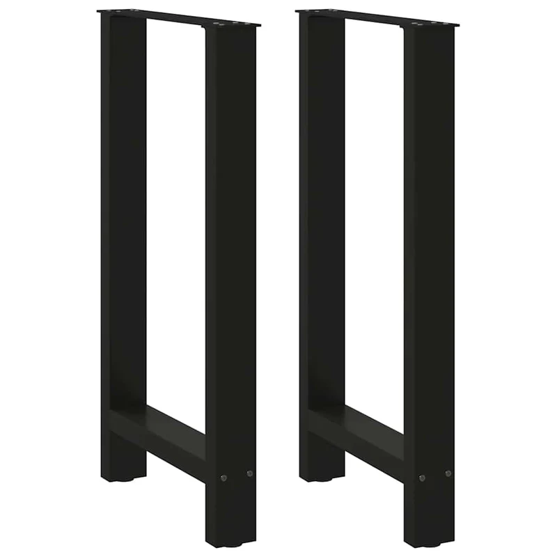 Lot de 2 pieds de table de bar carrés ajustables 40 x 90 cm en acier noir 02_0057564