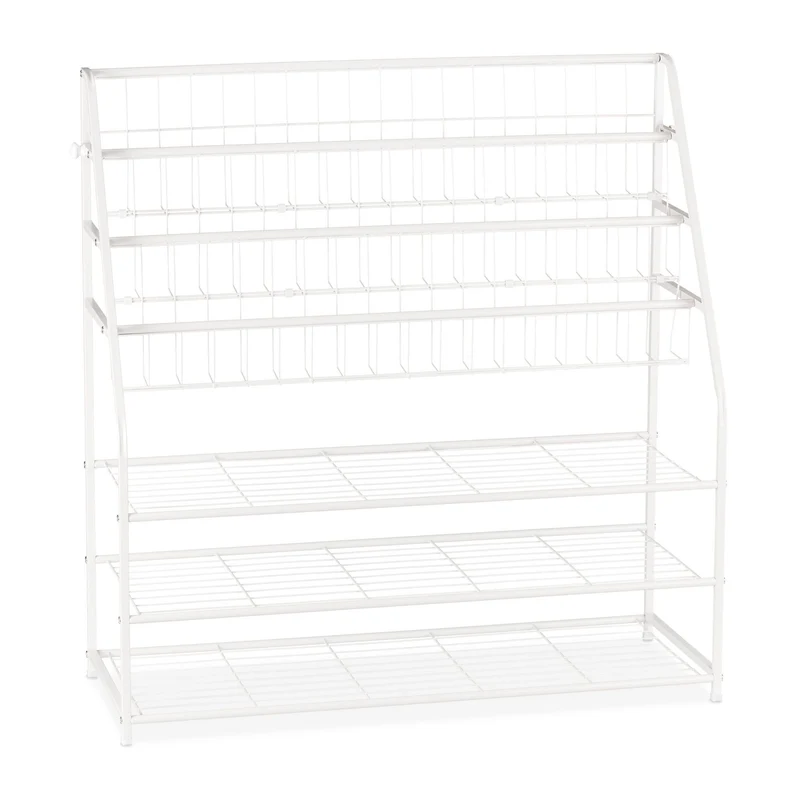 Porte-magazines XL design moderne pour salon 96 x 97 x 37 cm pratique en métal noir 13_0009909