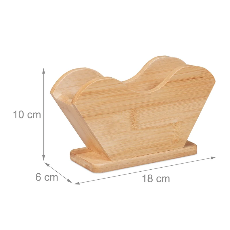 Support filtres à café pratique rangement ordonné 12 x 10 x 10 cm en bambou naturel 13_0013042