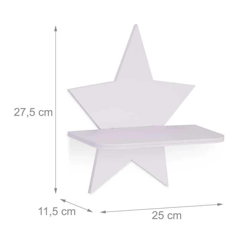 Étagère murale flottante design moderne chambre enfant 60 x 60 x 10 cm en pin blanc 13_0013358