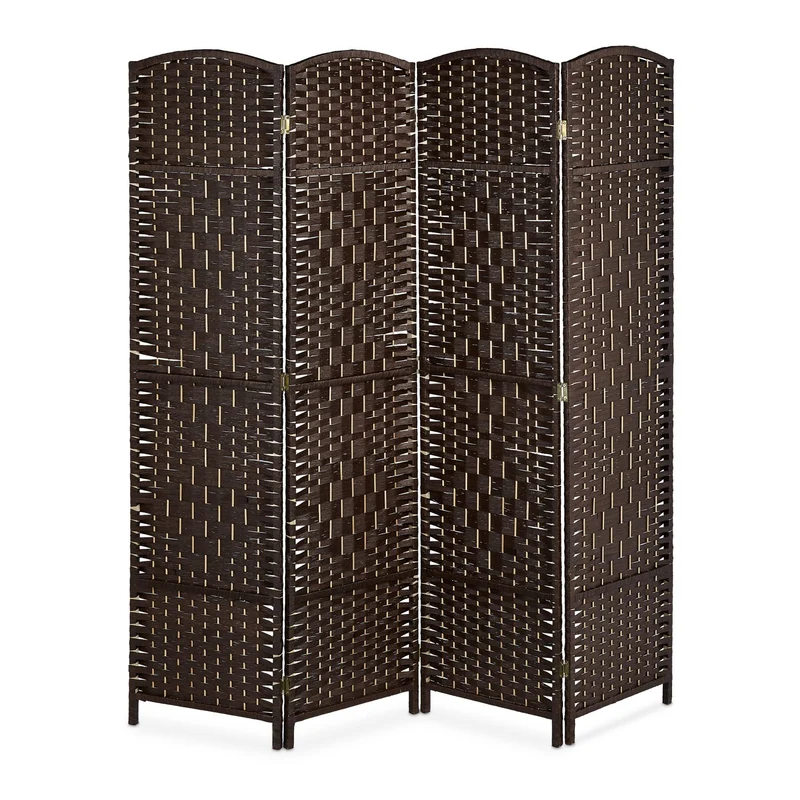 Paravent intérieur pliable 170 x 160 x 2 cm gain de place design contemporain en bois gris 13_0010023