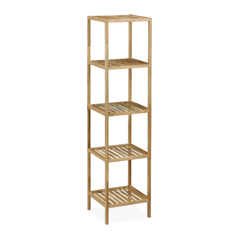 Etagère murale compacte pratique salle de bain cuisine 113 x 35,5 x 35,5 cm en bois de noyer naturel 13_0016636
