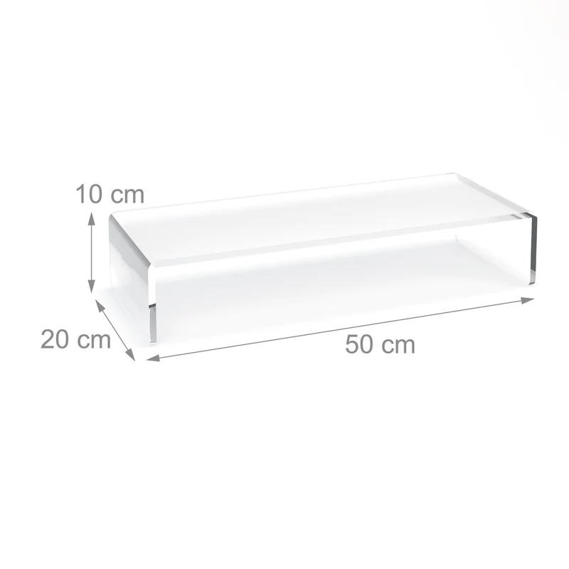 Support d'écran ergonomique modernisé bureau 80 x 30 x 10 cm gain de place design contemporain en acrylique transparent 13_0015759