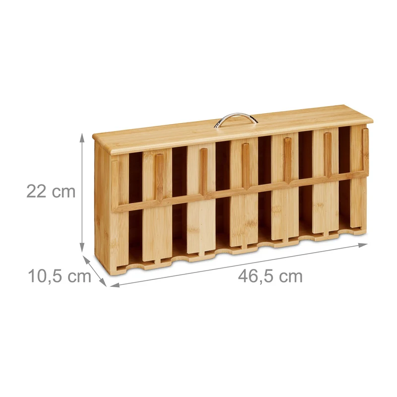 Boîte à thé décorative avec 6 compartiments pratique rangement optimal 30 x 20 x 15 cm en bambou naturel 13_0015149