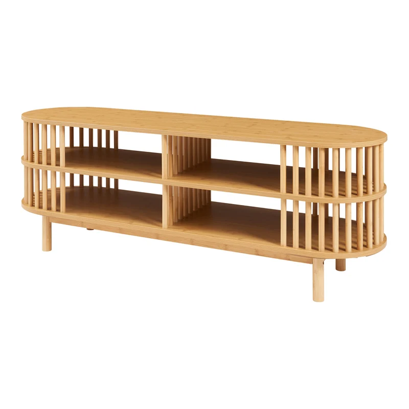 Meuble TV support télévision salon étagère 140 x 40 x 50 cm bambou naturel 03_0010060