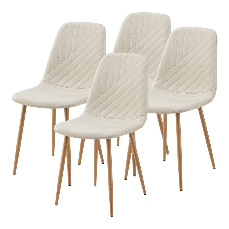 Ensemble chaise table de salle à manger pour 4 personnes beige 03_0009436