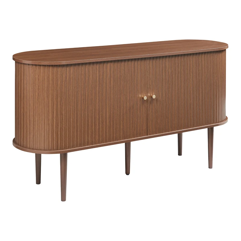 Buffet commode meuble de rangement salon entré chambre 140 x 40 x 75 cm effet noyer 03_0009034