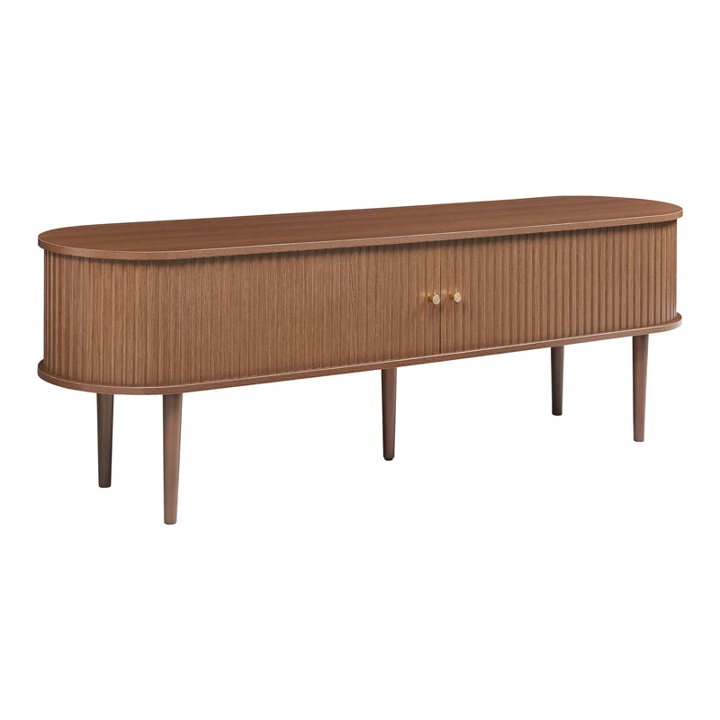 Meuble TV support télévision salon étagère 166 x 40 x 55 cm effet noyer 03_0010083