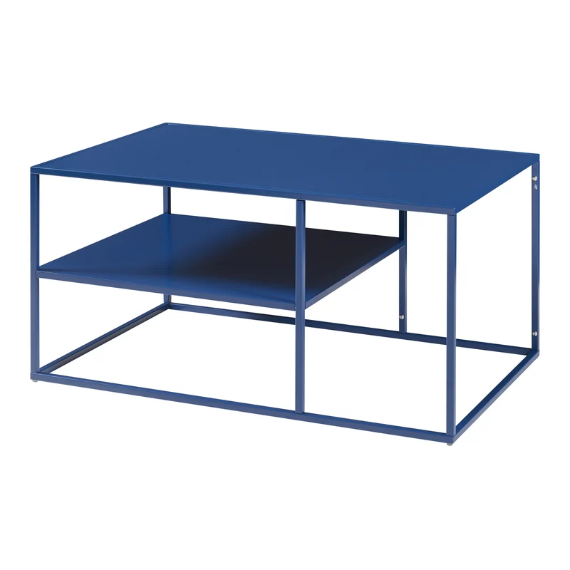 Table basse console d'appoint salon rectangulaire 45 x 90 x 60 cm bleu foncé 03_0010856
