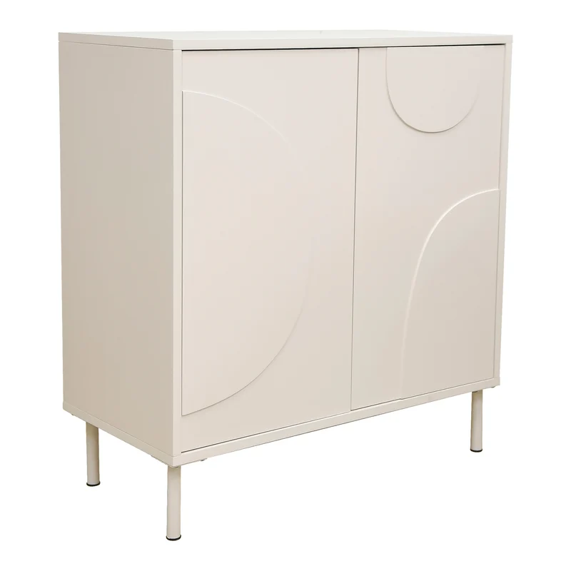 Buffet commode meuble de rangement salon entré chambre Holea avec 2 portes 75 x 70 x 34 cm beige 03_0009023