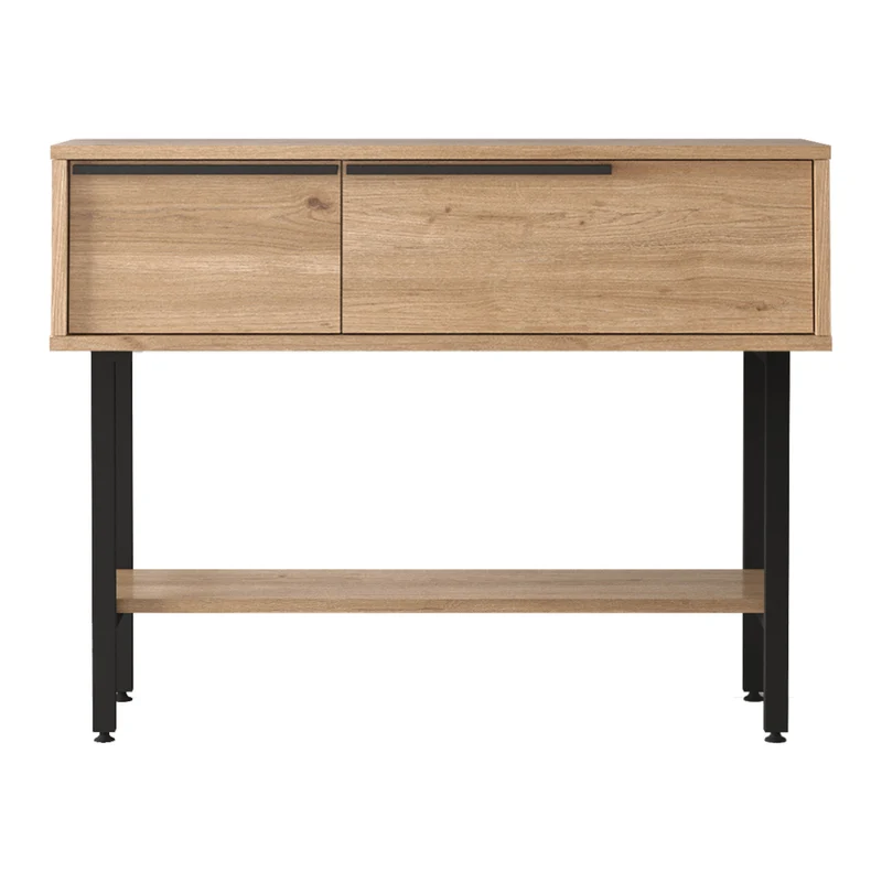 Table console 100 x 30 x 76 cm effet chêne noir 03_0010891