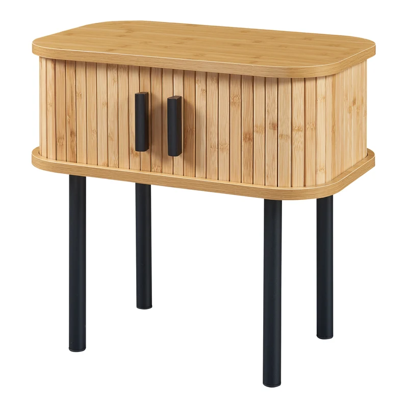 Table d'appoint 48 x 30 x 45 cm naturel noir 03_0010968