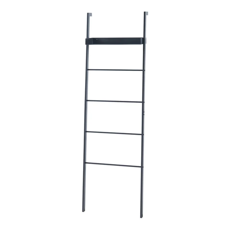 Étagère design intemporel salon chambre meuble de rangement échelle acier 160 x 50 x 28 cm noir 03_0011335
