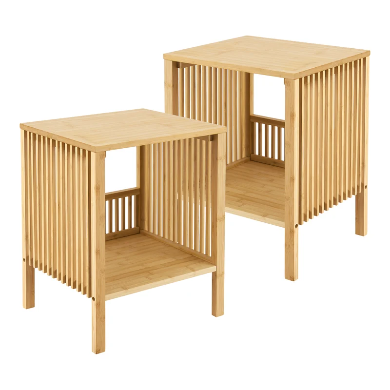 Lot de 2 tables d'appoint bambou naturel 03_0009716
