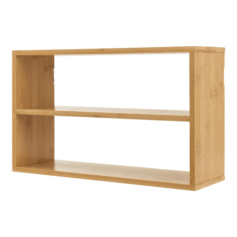 Étagère design intemporel salon chambre meuble de rangement murale bambou 50 x 15 x 30 cm naturel 03_0011248
