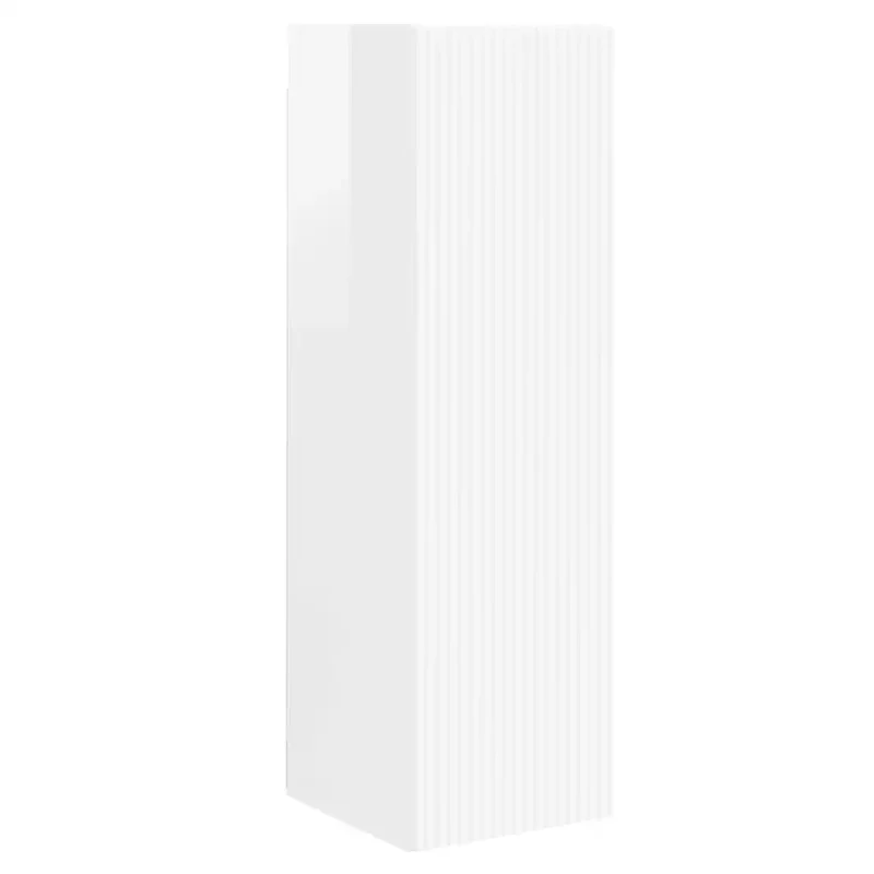 Meuble TV mural moderne épuré 30 x 31 x 100 cm rangement mural en bois d'ingénierie blanc brillant 02_0054993