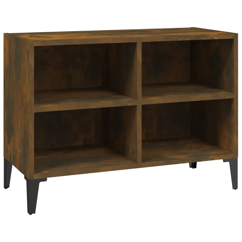 Meuble TV avec compartiments 69,5 x 30 x 50 cm en bois d'ingénierie chêne fumé 02_0048059