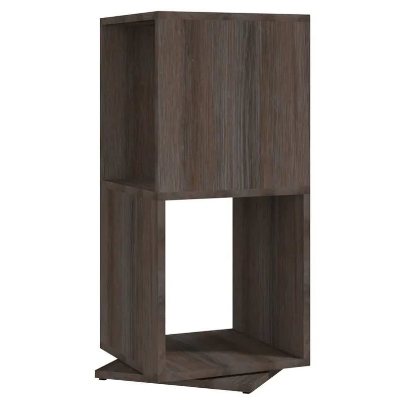 Armoire rotative design modulable rangement 34,5 x 34,5 x 75,5 cm en bois d'ingénierie gris 02_0046977