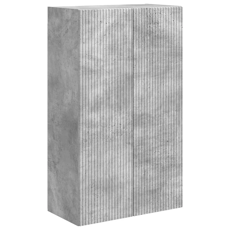 Meuble TV mural rectangulaire pratique mural 59,5 x 31 x 100 cm en bois d'ingénierie gris béton 02_0055042