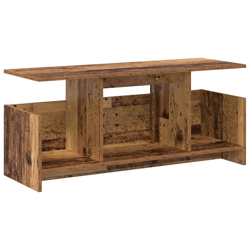 Meuble TV rectangulaire moderne rangement efficace 102 x 35 x 45 cm en bois d'ingénierie ancien 02_0054713