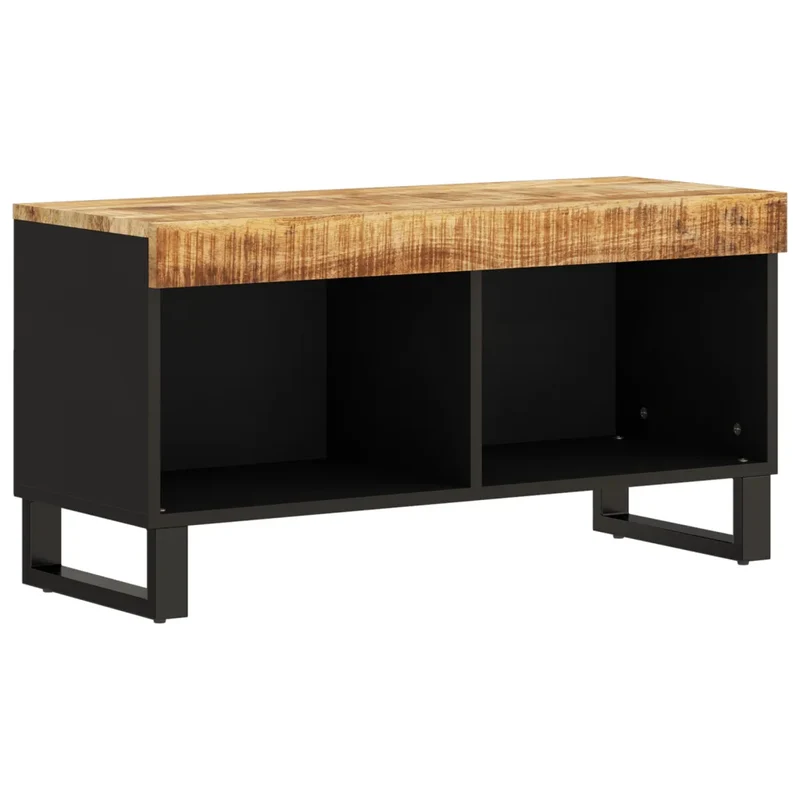 Meuble TV industriel avec rangement spacieux 85 x 33 x 43 cm en bois massif de manguier naturel 02_0047146