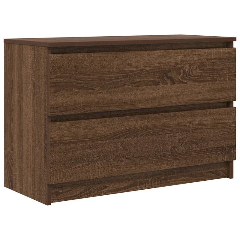 Meuble TV avec rangements modernes style contemporain 80 x 35 x 54 cm en bois d'ingénierie chêne marron 02_0051740