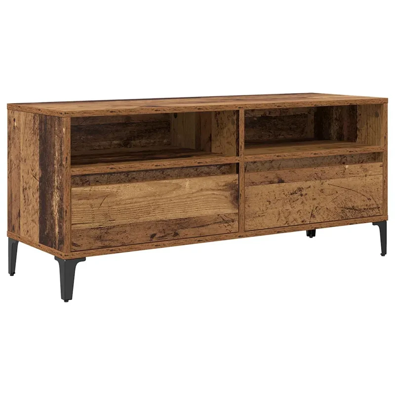 Meuble TV avec tiroir rustique pratique étagère 100 x 34,5 x 44,5 cm en bois ancien 02_0052739