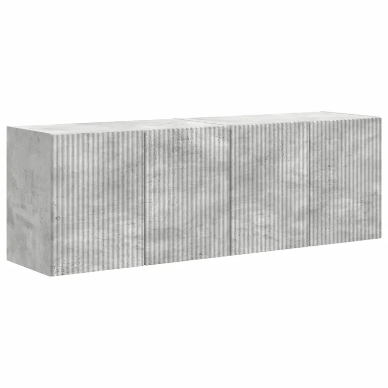 Meuble TV mural 2 pcs pratique moderne minimaliste rangement 59,5 x 31 x 40 cm en bois d'ingénierie gris béton 02_0055010
