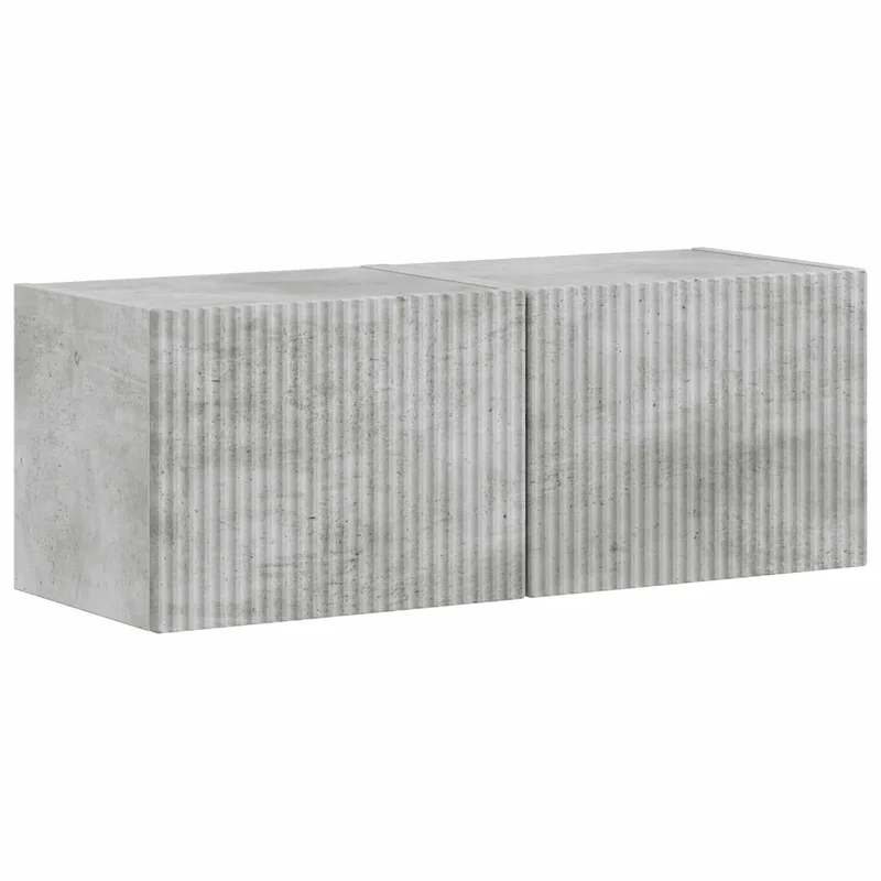 Lot de 2 meubles TV muraux modernes avec portes et étagères 60 x 31 x 29.5 cm en bois d'ingénierie béton 02_0054876