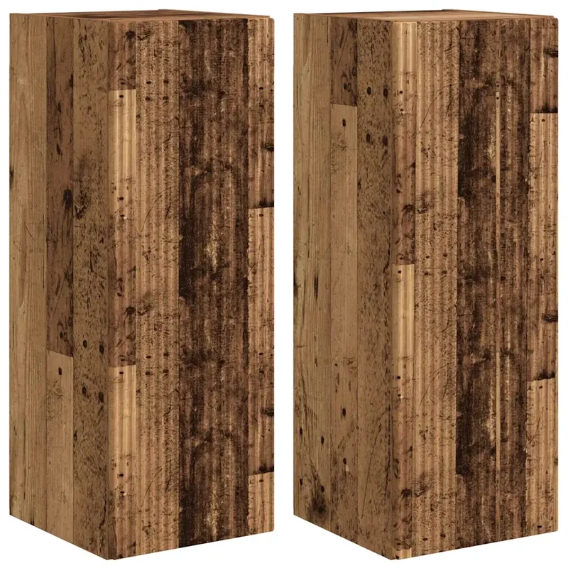 Meuble TV mural moderne 30 x 31 x 80 cm avec rangements simplifiés style minimaliste en bois ancien 02_0054982
