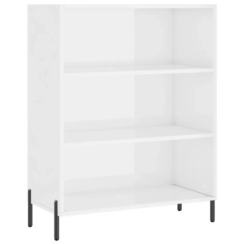 Armoire à étagères ouverte moderne 69,5 x 32,5 x 90 cm grand espace de rangement style contemporain en bois blanc 02_0048559