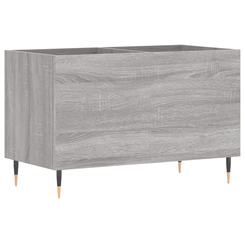 Armoire à disques pratique style industriel rangement espace 74,5 x 38 x 48 cm en bois d'ingénierie gris 02_0049127