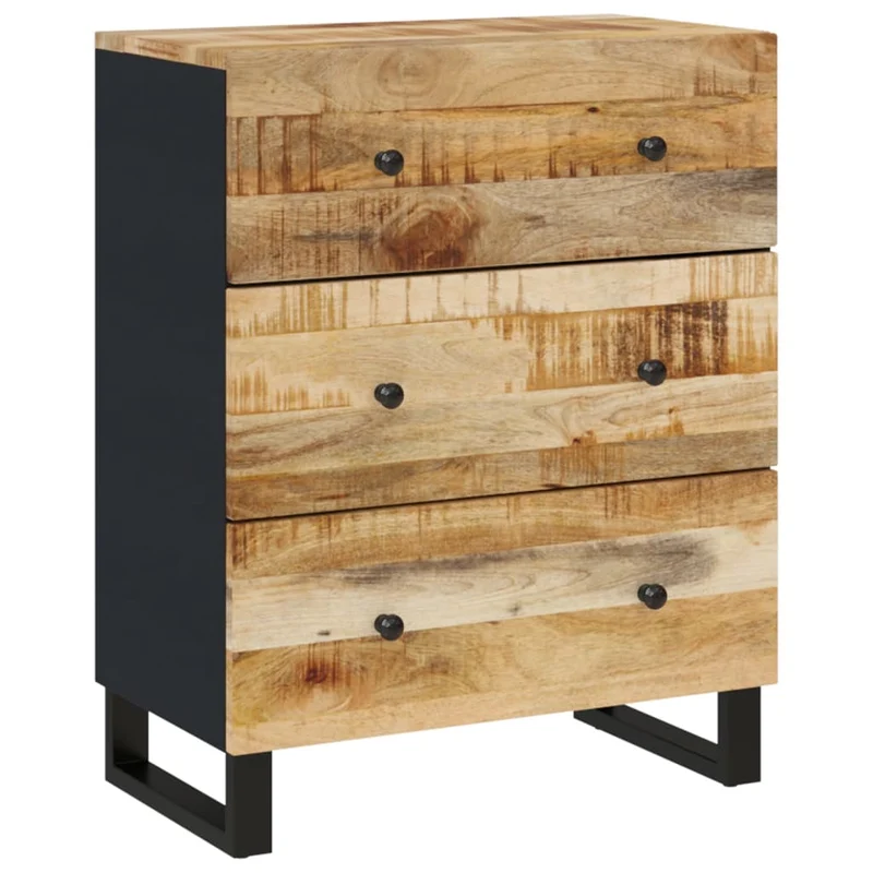 Buffet bahut commode armoire meuble de rangement organisateur cuisine salle de séjour salon 60 x 33 x 75 cm bois massif de manguier marron 02_0029612