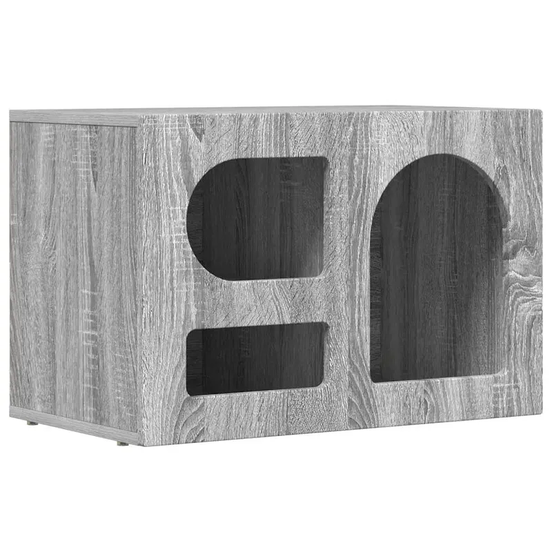 Meuble TV moderne épuré pour salon chambre 60 x 35 x 40 cm rangement pratique en bois gris sonoma 02_0054779