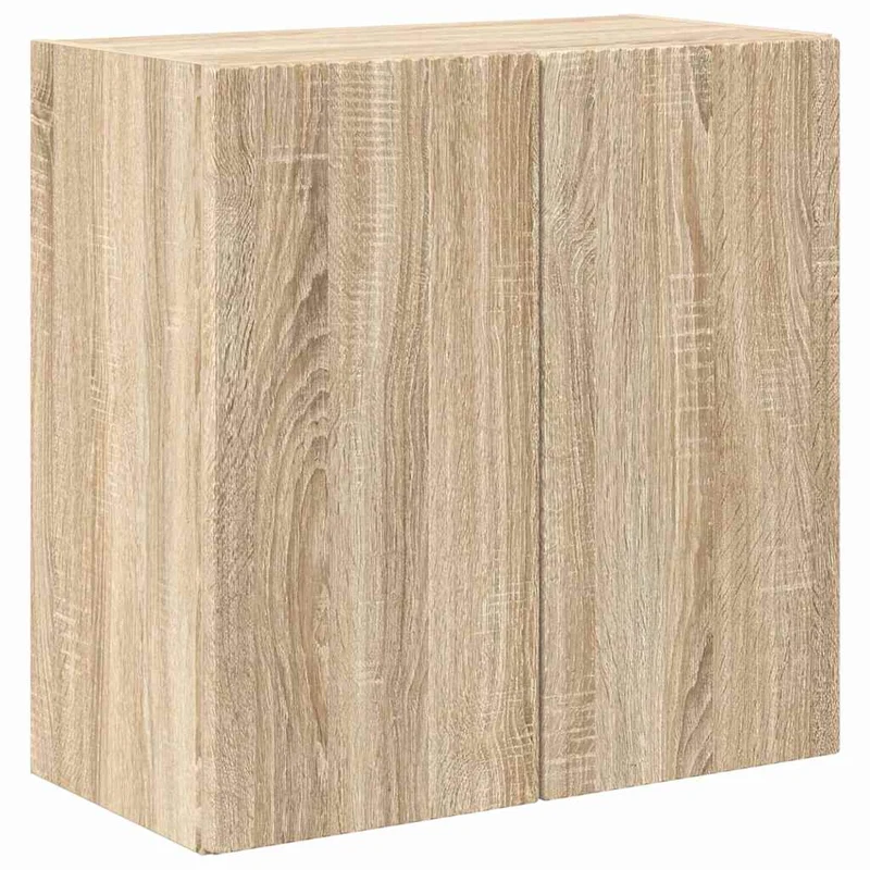 Meuble TV mural minimaliste moderne 59,5 x 31 x 60 cm avec rangement pratique en bois d'ingénierie chêne sonoma 02_0055023