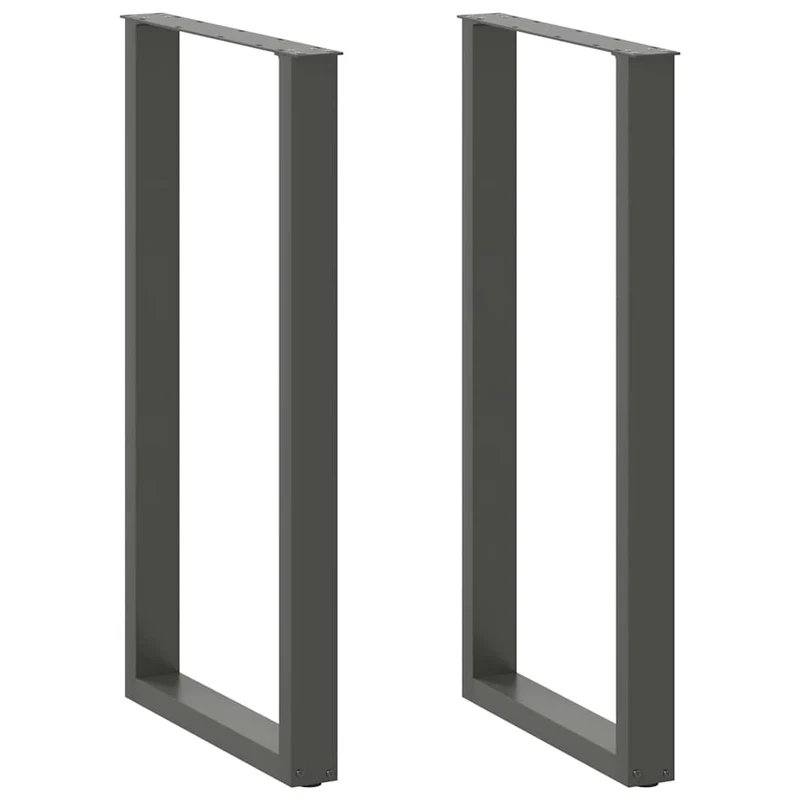 Lot de 2 pieds de table de bar en U réglables 60 x 110 cm design moderne stabilité accrue en acier anthracite 02_0057490