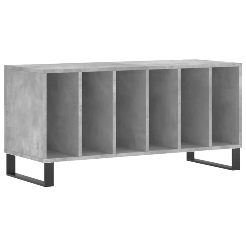 Armoire à disques pratique avec grand espace de rangement 100 x 38 x 48 cm en bois d'ingénierie gris béton 02_0049156