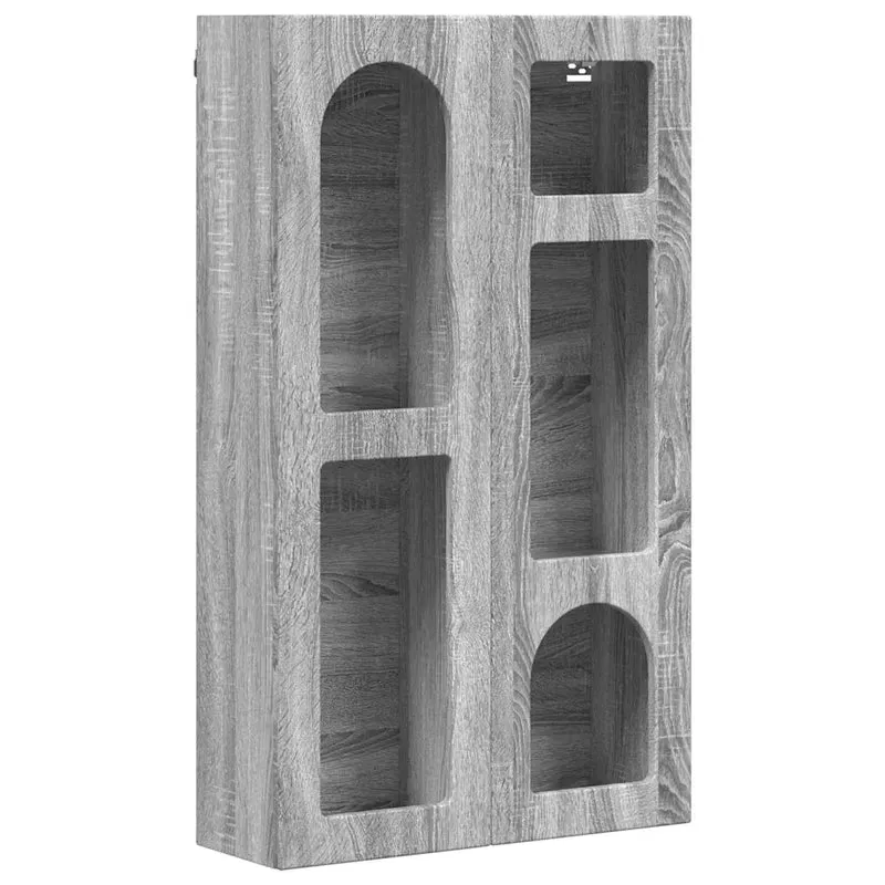 Armoire suspendue moderne avec étagères 59 x 20 x 100 cm grand espace de stockage salle de bain en bois d'ingénierie gris sonoma 02_0054797