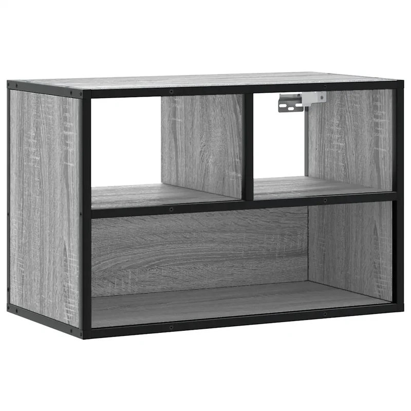 Meuble TV mural industriel design pratique 60 x 31 x 39,5 cm en bois sonoma gris 02_0049623