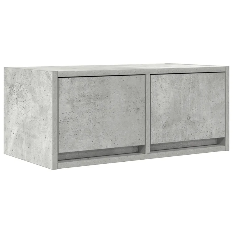 Meuble TV mural peu encombrant rangement 60 x 31 x 25 cm en bois d'ingénierie gris béton 02_0051677