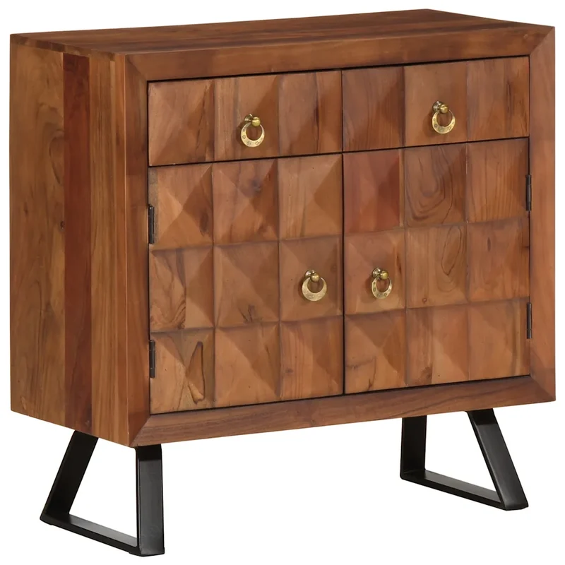Armoire à tiroirs vintage pratique 70 x 35 x 70 cm grand espace de rangement ambiance rétro en bois acacia 02_0047282