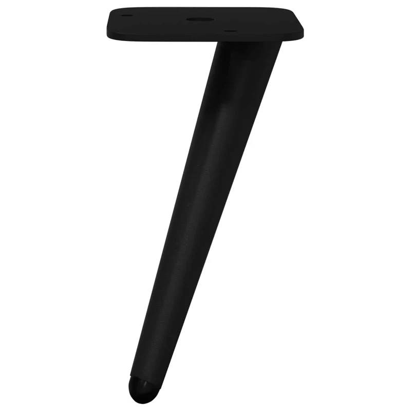 Lot de 12 pieds de support modernes 56 x 56 x 100 mm design effilé polyvalent en fer noir 02_0051984