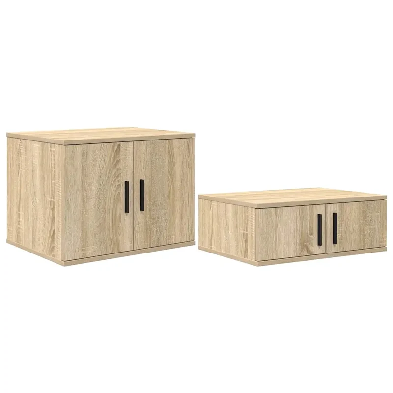 Armoire de rangement moderne fonctionnelle 127 x 41 x 40 cm en bois d'ingénierie chêne sonoma 02_0052104