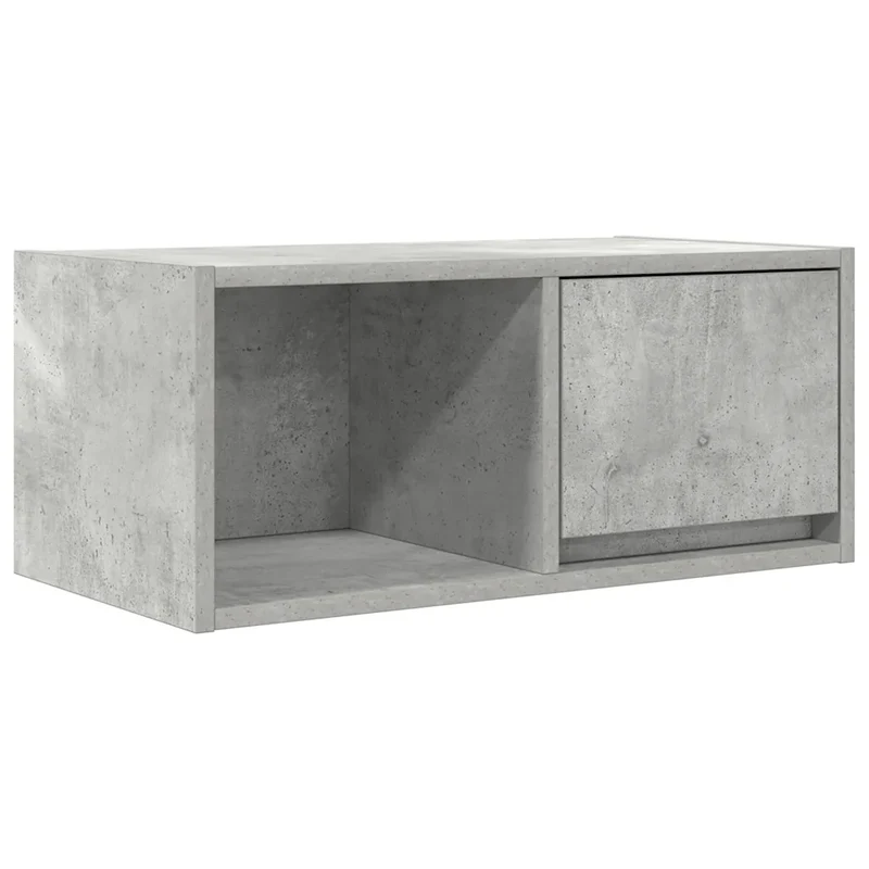 Meuble TV mural moderne pour salon espace de rangement 60 x 31 x 25 cm en bois d'ingénierie gris béton 02_0051632