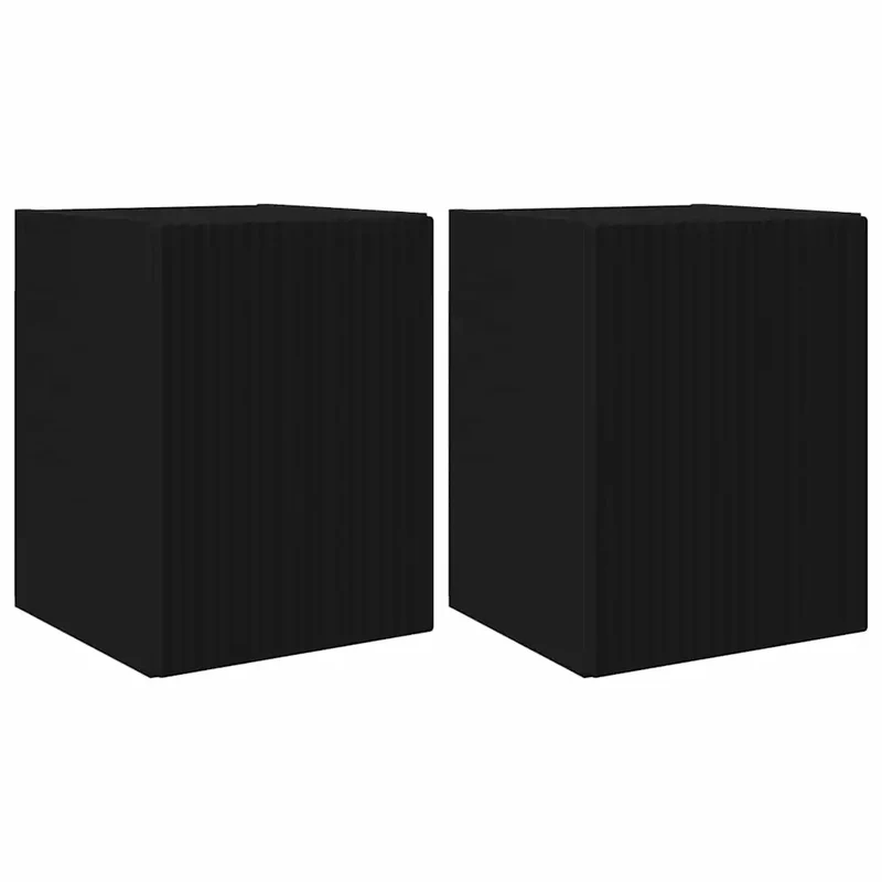 Meuble TV mural moderne 30 x 31 x 40 cm gain de place rangement pratique en bois d'ingénierie noir 02_0054938