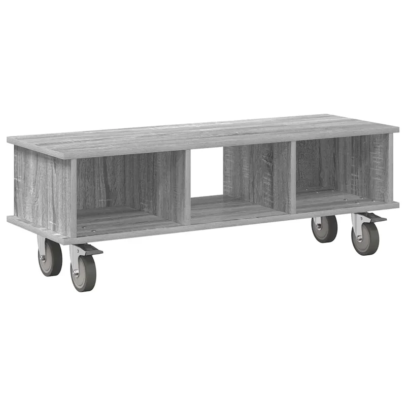 Meuble TV rectangulaire moderne fonctionnel salon 100 x 35 x 35 cm en bois d'ingénierie gris sonoma 02_0054736