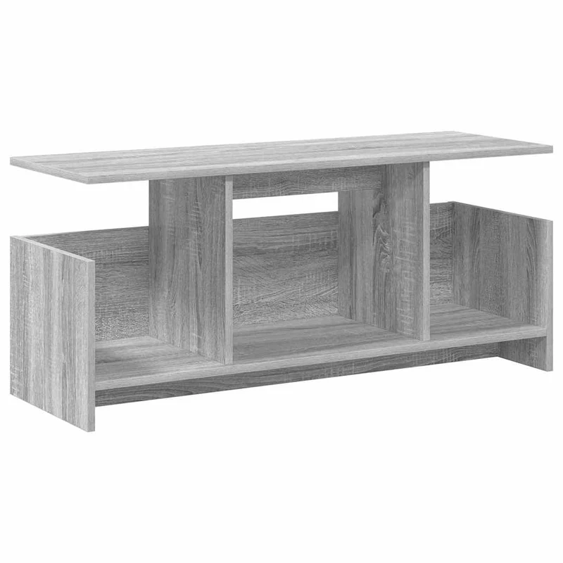 Meuble TV rectangulaire moderne avec rangement optimisé 102 x 35 x 45 cm en bois gris sonoma 02_0054712