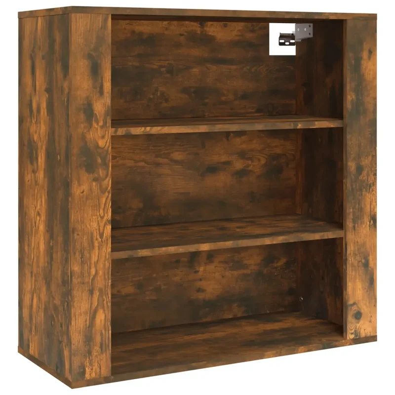 Armoire murale 80 x 33 x 80 cm grand espace de rangement décoration moderne en bois d'ingénierie chêne fumé 02_0048285